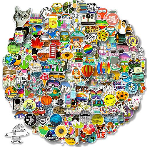 200Pcs Waterproof Stickers Funny Graffiti Decals Sticker Pack,Durable Vinyl Stickers for Flask, Laptop,Water Bottles,Skateboard,Luggage,Bicycle