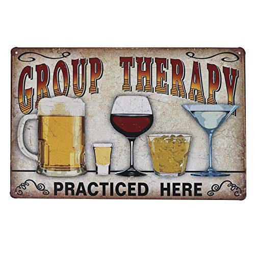 Hai dou ya Retro Vintage Metal Tin Sign Wall Plaque for Cafe Beer Club Wall Home Decor Group Therapy with Beer 20X30CM Hai dou ya Retro Vintage Metal Tin Sign Wall Plaque for Cafe Beer Club Wall Home Decor Group Therapy with Beer 20X30CM