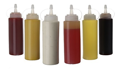 Oaklyn (6pk) 8 oz Plastic Squeeze Squirt Condiment Bottles with Twist On Cap Lids - top dispensers for Ketchup Mustard Mayo hot sauces Olive Oil - Bulk Clear bpa Free BBQ Set Oaklyn (6pk) 8 oz Plastic Squeeze Squirt Condiment Bottles with Twist On Cap Lids - top dispensers for Ketchup Mustard Mayo hot sauces Olive Oil - Bulk Clear bpa Free BBQ Set