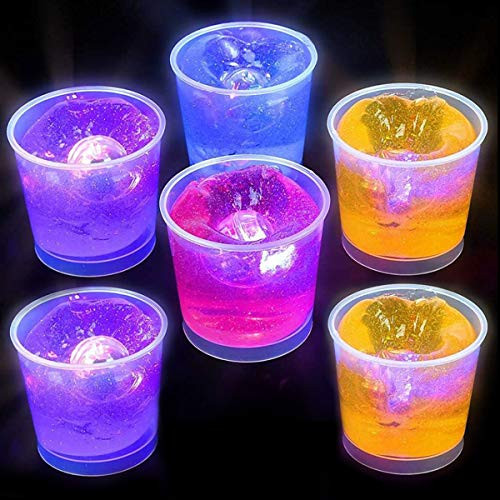 Kicko Flashing Crystal Putty Glittery Toys for Kids - 2.5 Inches Non-Toxic Slime - 6 Pack - Ideas, Party Favors
