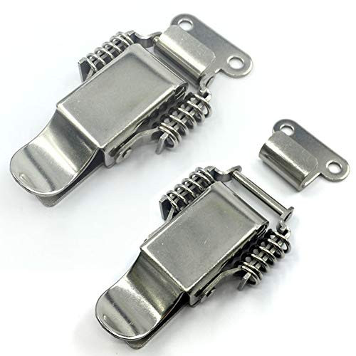 2 Pieces Stainless Steel Spring Draw Toggle Latch Clamp Large Spring Loaded Toggle Latch Catch Hasp Lock Case Box Chest Trunk Toolbox Case Chest Toggle Lock Full Length 95mm