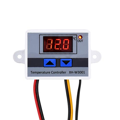 KeeYees Digital LED Temperature Controller Module - XH-W3001 Thermostat Switch with Waterproof Sensor Insulated Probe DC 12V 10A Programmable Heating Cooling Thermostat