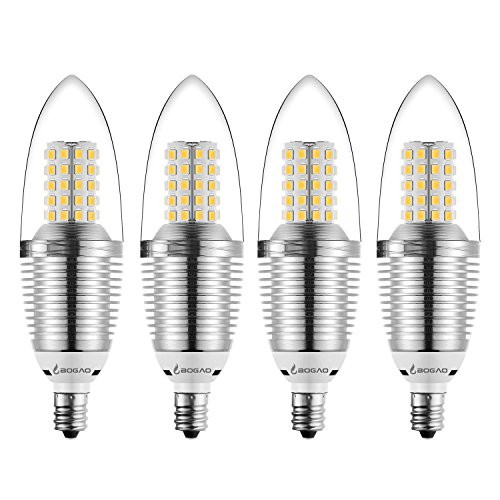 Bogao E12 LED Candelabra Bulb, 12W Warm White 3000K LED Candle Bulbs, 80-100 Watt Light Bulbs Equivalent, E12 Candelabra Base,1200 Lumens LED Lights,Torpedo Shape (4 Pack)