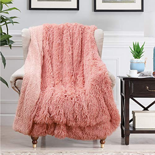 UEEE Super Soft Shaggy Warm Plush Throw Blanket Fluffy Long Faux Fur Decorative Blankets for Couch Bed Chair Photo Props Dirty Pink(63"x79") UEEE Super Soft Shaggy Warm Plush Throw Blanket Fluffy Long Faux Fur Decorative Blankets for Couch Bed Chair Photo Props Dirty Pink(63"x79")