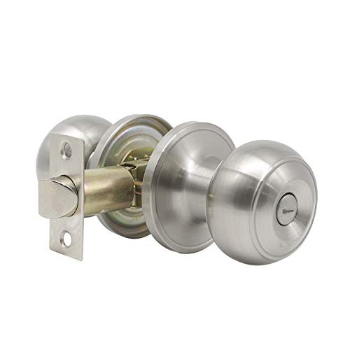 1 Pack Stain Nickel Privacy Door Knobs,Bedroom and Bathroom Door Locksets,Stainless Steel Keyless Door Handles,Modern Door Knobs Interior