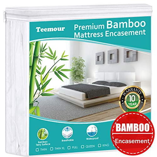 Premium Cooling Bamboo Zippered Mattress Encasement 6-Sided Waterproof Mattress Protector Hypoallergenic Noiseless Mattress Cover Cotton Terry Surface Mattress Pad Cover (Queen) Premium Cooling Bamboo Zippered Mattress Encasement 6-Sided Waterproof Mattress Protector Hypoallergenic Noiseless Mattress Cover Cotton Terry Surface Mattress Pad Cover (Queen)