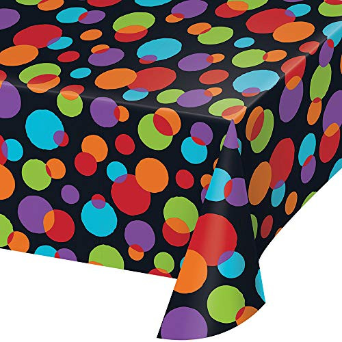 Creative Converting Polka Dots Tablecover, 102, Multicolor