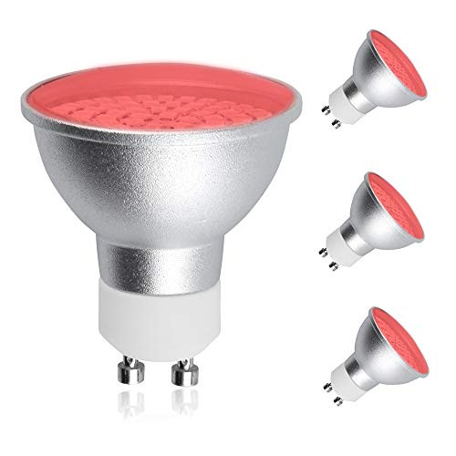 MR16 GU10 LED Light Bulbs, Lustaled 5W Red LED GU10 Bulb 120V GU10 Base LED Spotlights, 120° Beam Angle 50W Halogen Bulbs Equivalent for Landscape Track Recessed Lighting (3 Pack)