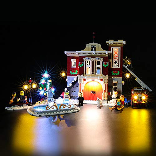 BRIKSMAX Led Lighting Kit for Winter Village Fire Station - Compatible with Lego 10263 Building Blocks Model- Not Include The Lego Set