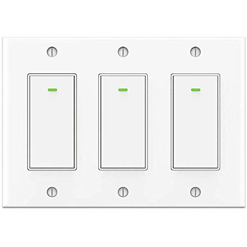 Smart Light Switch 3 Gang Alexa Smart Switch 2.4Ghz Wifi Light Switch Work with Alexa Google Home IFTTT
