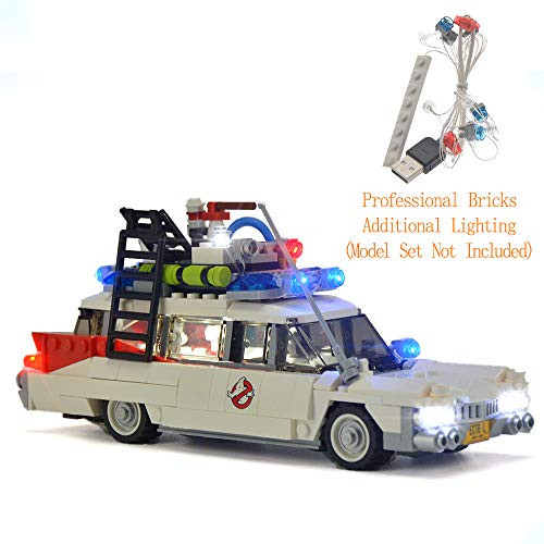 GEAMENT Blocks Light Kit for Ghostbusters ecto 1 - USB Lighting Set Compatible with Lego 21108 Building Bricks Model (Lego Set Not Included)