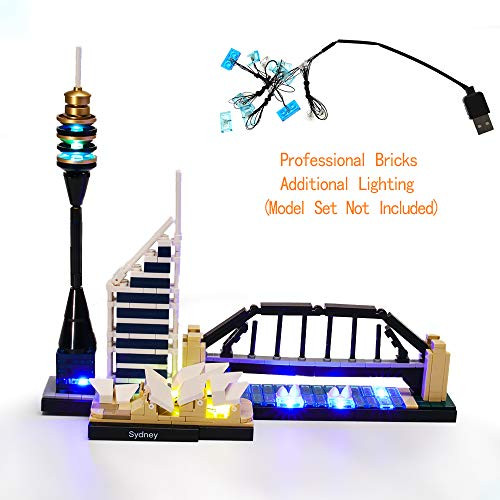 GEAMENT Building Blocks Light Kit for Architecture Sydney - Compatible with 21032 Lego Skyline Bricks Model (Lego Set Not Included)