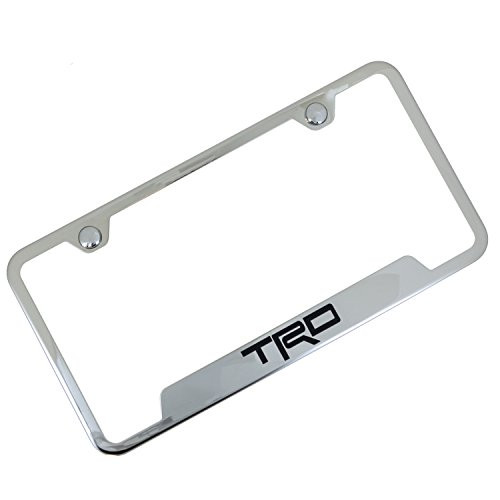 Au-Tomotive Gold, INC. Notched Stainless Steel License Plate Frame for Toyota TRD (Chrome)