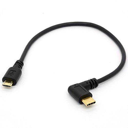 Angle USB Type C to Micro USB Cable, 90 Degree USB-C Male to Micro-B Male Adapter Converter for MacBook Pro, Laptop, Android Devices (Only for Charging)(90°Type C - Micro) (TypeC to Micro)