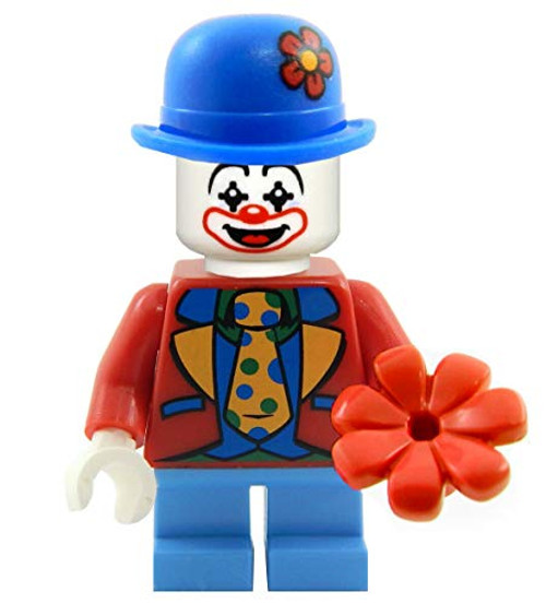 Booster Bricks Lego Adorable Little Clown Minifigure with Flower - minifig Small hat tie Booster Bricks Lego Adorable Little Clown Minifigure with Flower - minifig Small hat tie