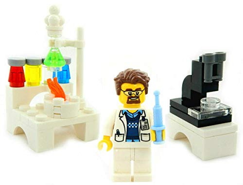 Booster Bricks Lego Chemist Minifigure Bundle - with Lab Equiptment, Microscope and More - Guy minifig Booster Bricks Lego Chemist Minifigure Bundle - with Lab Equiptment, Microscope and More - Guy minifig