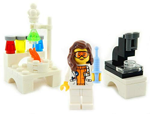 Booster Bricks Lego Chemist Minifigure Bundle - with Lab Equiptment, Microscope and More - Girl minifig Booster Bricks Lego Chemist Minifigure Bundle - with Lab Equiptment, Microscope and More - Girl minifig