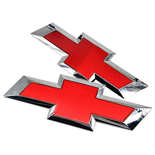 Cardiytools Red Front & Tailgate Bowtie Emblem for 2016-2018 GM Chevy Silverado 1500