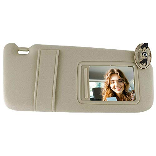 SAILEAD Sun Visor Compatible with 2007 2008 2009 2010 2011 Toyota Camry and Camry Hybrid Without Sunroof and Light (Beige, Right Passenger Side)