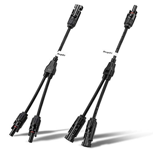 BougeRV Solar Connectors Y Branch Parallel Adapter Cable Wire Plug Tool Kit for Solar Panel