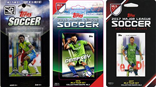 C&I Collectables MLS Seattle Sounders Men's 3 Different Licensed Trading Card Team Sets, White