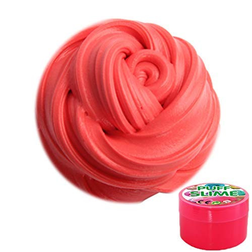 Fluffy Slime - Super Soft and Non-Sticky Fluffy Slime Stress Relief Toy Scented DIY Putty Slime Toy for Kids and Adult(Red)