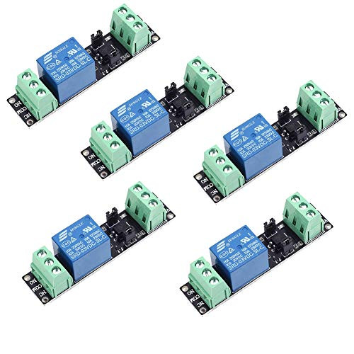 1 Channel DC 3V Relay High Level Driver Module Optocoupler Relay Module Isolated Drive Control Board for Arduino (Pack of 5)