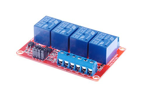 KNACRO 4-Channel Relay Module DC 24V with Optocoupler Isolation High Low Level Triger for Arduino(DC 24V 10A, 4-Channel)