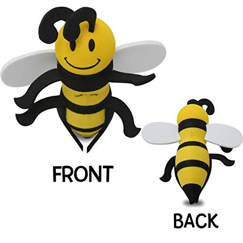 HappyBalls Happy Bee Car Antenna Topper/Auto Mirror Dangler/Desktop Spring Stand Bobble Buddy (Fits Thin Style Antenna) (Cute Car Accessory)