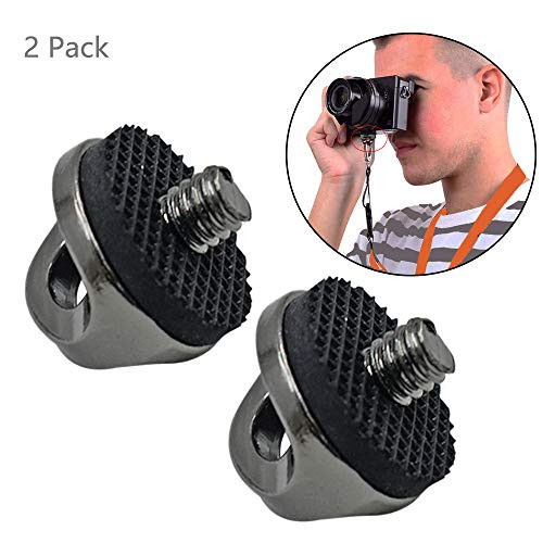 2 Pack 1/4" Camera Neck Strap Screw Holder Thread Stainless Steel Tripod Camera Screw Bolts with Rubber Washer for Install/Release Wrist Strap