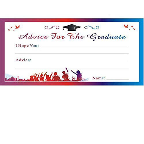 MZYARD 25pcs Graduation Advice Cards for The Graduate - 2018 High School or College Graduation Party Games Activities Invitations