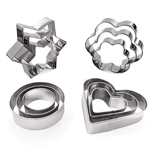 Cookie Cutters Shapes Baking Set: 12PCS Flower,Round,Heart,Star Shape Biscuit Baking Stainless Steel Metal Molds | Shape Cutters for Kitchen,Baking,Halloween & Christmas Small Size Cookie Cutters Cookie Cutters Shapes Baking Set: 12PCS Flower,Round,Heart,Star Shape Biscuit Baking Stainless Steel Metal Molds | Shape Cutters for Kitchen,Baking,Halloween & Christmas Small Size Cookie Cutters