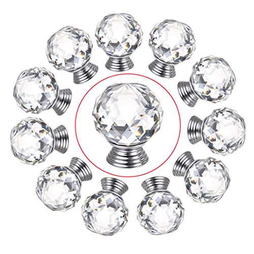 Drawer Knob-Pull Handle Crystal Glass Diamond Shape Cabinet Drawer Pulls Cupboard Knobs Dresser knobs Cabinet Door knobs (Lucency)