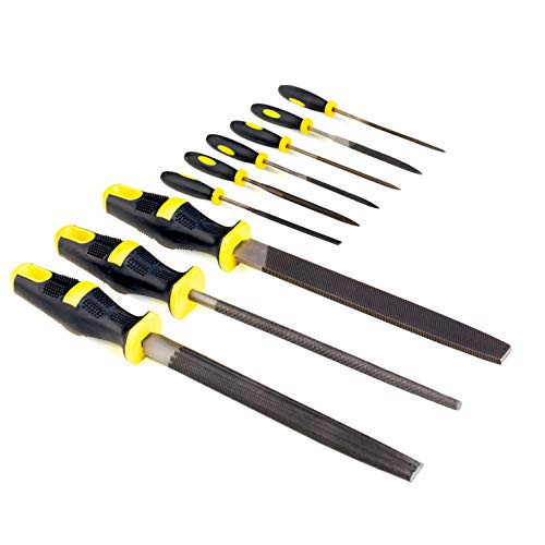 JinFeng Hand Tools 9 Piece Set Hardened Alloy Strength Carbon Steel File Set and Needle Files Best for Shaping Wood and Metal & Sharpening Tools