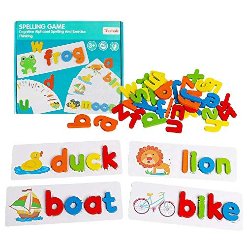 Educational toys Montessori materials for preschool which uses sight words and alphabet puzzle. Preschool toys and educational games,learning toys and word games in the form of wooden matching game.