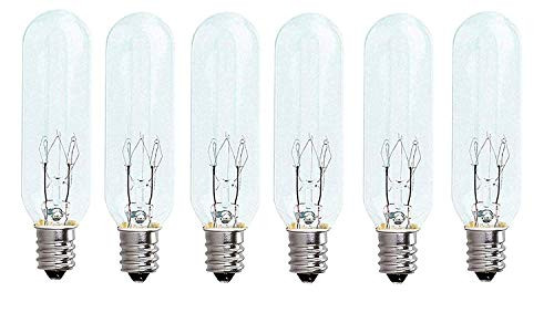 25 Watts Light Bulb for Himalayan Salt Lamps Bulbs Long Lasting Incandescent bulbs E12 Candelabra Base Pack of 6