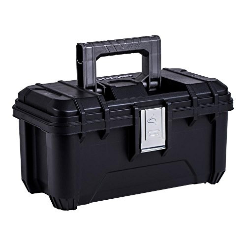 Husky 16 in. Plastic Portable Tool Box with Metal Latches in Black