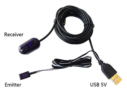 USB IR Repeater - Infrared Remote Control Extender Repeater Hidden IR Repeater System (1 Emitter 1 Receiver)