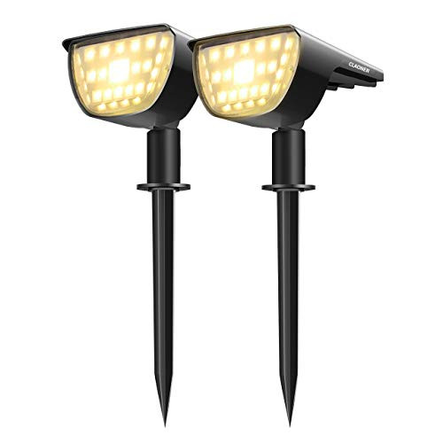 Claoner 32 LED Solar Landscape Spotlights, Wireless Waterproof Solar Landscaping Spotlights Outdoor Solar Powered Wall Lights for Yard Garden Driveway Porch Walkway Pool Patio- Warm White(2 Pack) Claoner 32 LED Solar Landscape Spotlights, Wireless Waterproof Solar Landscaping Spotlights Outdoor Solar Powered Wall Lights for Yard Garden Driveway Porch Walkway Pool Patio- Warm White(2 Pack)