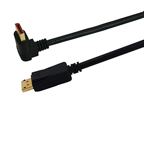 Right Angle Displayport 1.4 Cable Left/Right Up/Downward Displayport Cable, BolAAzuL 90-Degree Angled Displayport Cable V1.4 6FT/1.8M up to 8K/60Hz, 4K/144Hz Supported