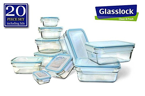 New Snaplock Lid: Tempered Glasslock Storage Containers 20pc set~Microwave & Oven Safe