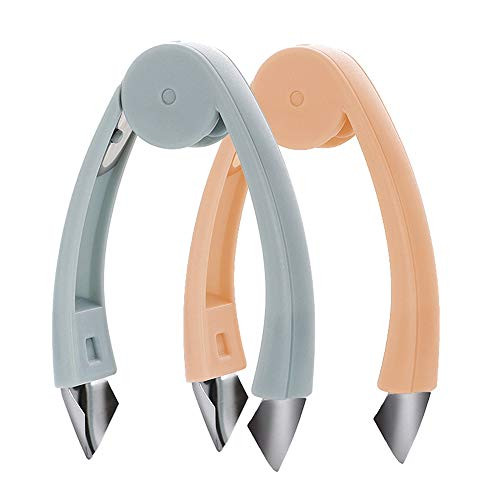 KitchenPal Stem Gem Strawberry Huller, Fruit Vegetable Stem Remover, Potato Corer, Pineapple Corer, Tomato Corer, Durable Top Leaf Remover Tool Kitchen Gadget, Set of 2