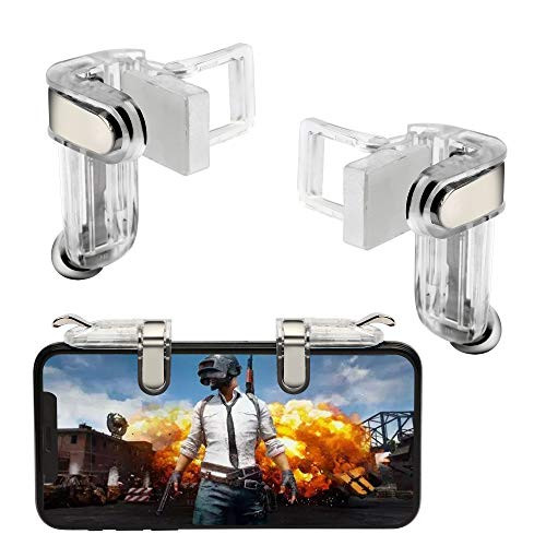 picK-me PUBG Mobile Game Controller, Gaming Trigger Smartphone Shooter Sensitive Controller Joysticks Aim & Fire Trigger Keys, Mobile Gaming Joysticks for Smartphone (Transparent)