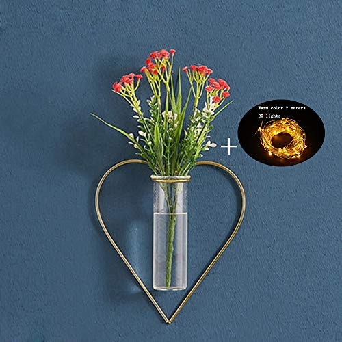 Hydroponic plant desktop glass planter, wrought iron vase, hydroponic plant container, restaurant wall decorations, wall pendants, hydroponic wall-mounted vases, no punching (C-1-pack) Hydroponic plant desktop glass planter, wrought iron vase, hydroponic plant container, restaurant wall decorations, wall pendants, hydroponic wall-mounted vases, no punching (C-1-pack)