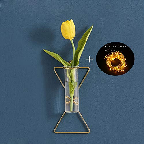 Hydroponic plant desktop glass planter, wrought iron vase, hydroponic plant container, restaurant wall decorations, wall pendants, hydroponic wall-mounted vases, no punching (D-1-pack) Hydroponic plant desktop glass planter, wrought iron vase, hydroponic plant container, restaurant wall decorations, wall pendants, hydroponic wall-mounted vases, no punching (D-1-pack)