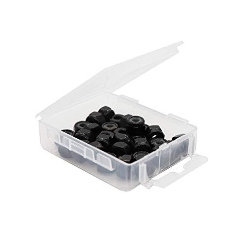 binifiMux 30pcs Black 6-32 Nylon Inserted Lock Nuts, Self Locking Nuts