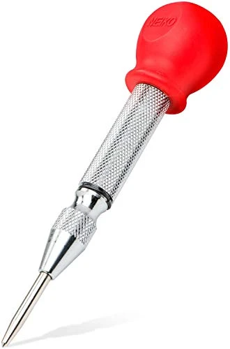 5 Inch Automatic Center Punch Steel Center Hole Punch for Wood, Metal, Plastic - Spring Loaded, Adjustable Impact