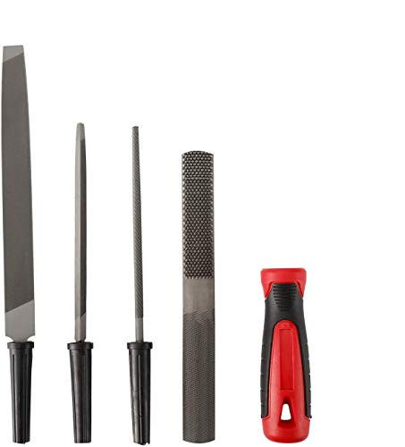 HYDDNice Metal Files Rasps Set with Flexible Handle,High Carbon Hardened Steel Professional Hand File Set with Storage Pouch (Flat/Round/Triangular File,Half Round)