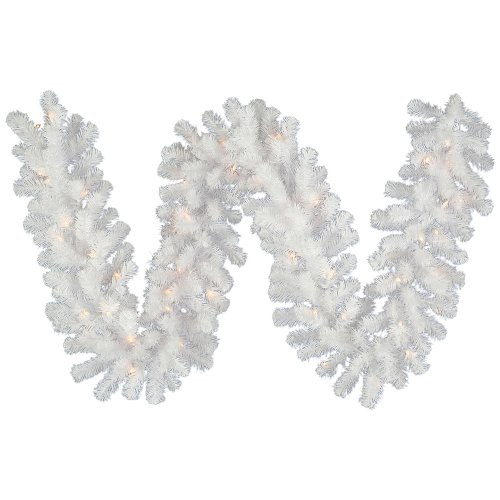 Vickerman Crystal White Garland with 210 Tips, 9-Feet by 12-Inch - Unlit