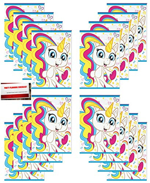 (16 Pack) Fingerlings Birthday Party Plastic Loot Treat Candy Favor Goodie Bags (Plus Party Planning Checklist by Mikes Super Store)